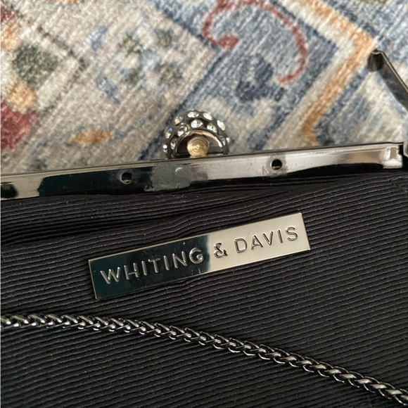 Whiting & Davis Crystal Ball Clutch Black Silver Small Read - Picture 7 of 9